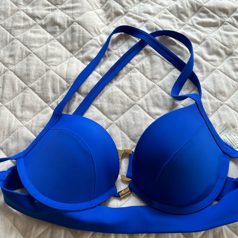 Abercrombie and Fitch womens push up bikini top navy blue